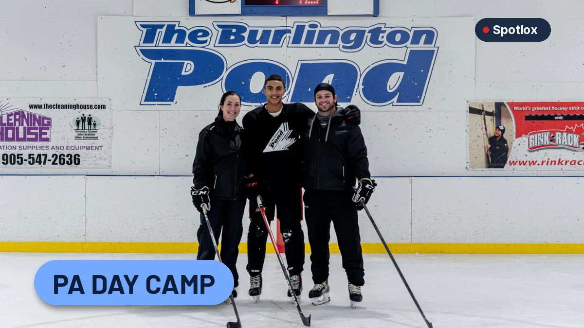 The Burlington Pond card image for The Burlington Pond PA Day hockey camp (power skating & puck skills) (Camp / PA day, Burlington)